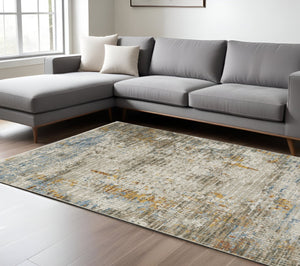 HomeRoots 8' Abstract Power Loomed Runner Rug in Vibrant Multi-Color Palette, Perfect for High-Traffic Areas 8' X 11' 510289