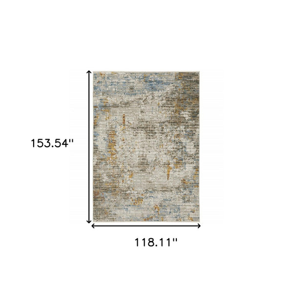 HomeRoots 8' Abstract Power Loomed Runner Rug in Vibrant Multi-Color Palette, Perfect for High-Traffic Areas 10' X 13' 510290