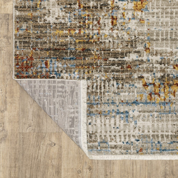 HomeRoots 8' Abstract Power Loomed Runner Rug in Vibrant Multi-Color Palette, Perfect for High-Traffic Areas 10' X 13' 510290