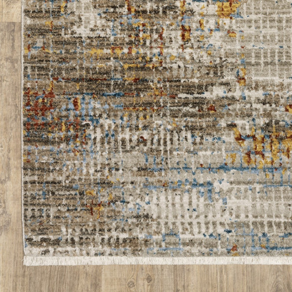 HomeRoots 8' Abstract Power Loomed Runner Rug in Vibrant Multi-Color Palette, Perfect for High-Traffic Areas 10' X 13' 510290