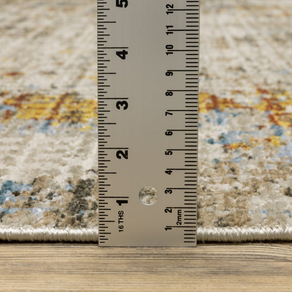 HomeRoots 8' Abstract Power Loomed Runner Rug in Vibrant Multi-Color Palette, Perfect for High-Traffic Areas 10' X 13' 510290