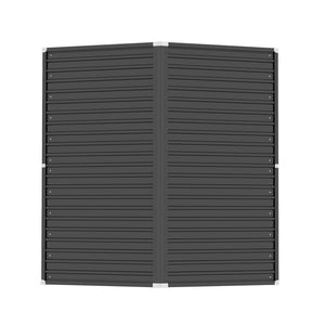 English Elm Outdoor Metal Storage Shed 8x8 Ft with Four Windows and Lockable Double Doors White W1598S00037