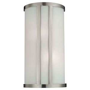 Thomas Lighting Zenith Frosted Glass Wall Sconce Dimmable Indoor Fixture for Hallway or Bedroom Nickel 8 W x 4 D x 14 H 5102WS/20