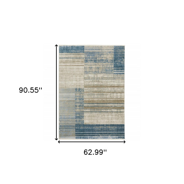 HomeRoots 8' Geometric Power Loom Runner Rug - Stylish Durable Design for High-Traffic Areas and Entryways 5' X 8' 510305
