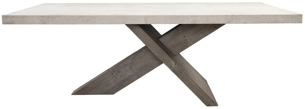 Classic Home Durant 84" Dining Table in Antique White with Distressed Gray Accents for Rustic Farmhouse Charm 51030906