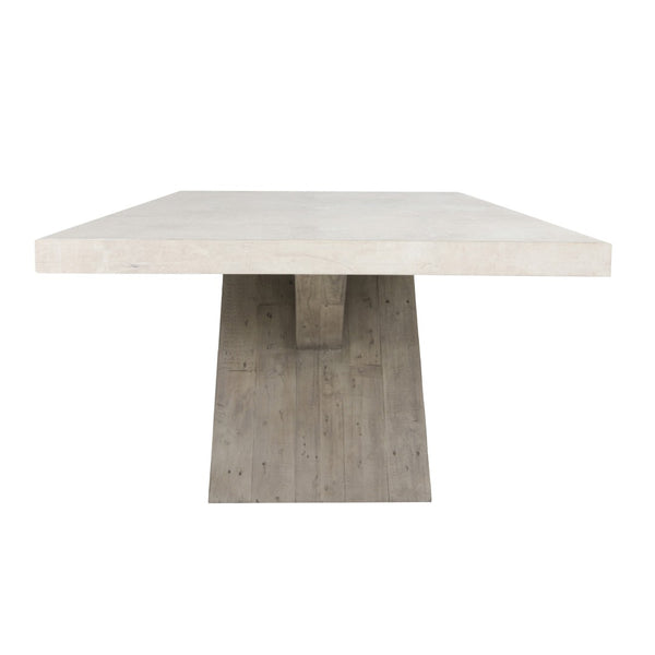 Classic Home Durant 84" Dining Table in Antique White with Distressed Gray Accents for Rustic Farmhouse Charm 51030906