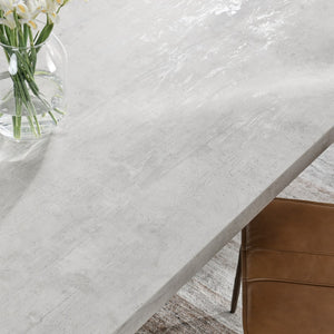 Classic Home Durant 84" Dining Table in Antique White with Distressed Gray Accents for Rustic Farmhouse Charm 51030906