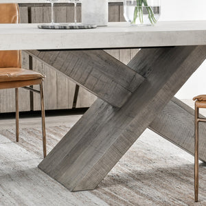 Classic Home Durant 84" Dining Table in Antique White with Distressed Gray Accents for Rustic Farmhouse Charm 51030906