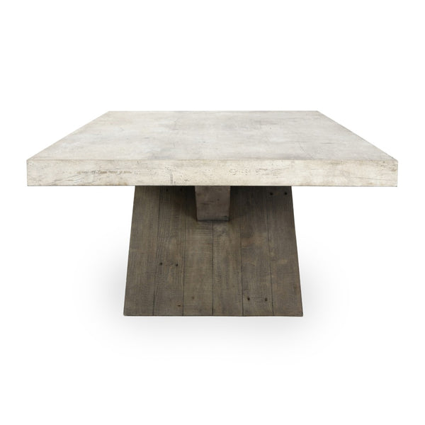 Classic Home Durant 54" Farmhouse Coffee Table with Antique White Base and Distressed Brown Top for Living Room 51030948