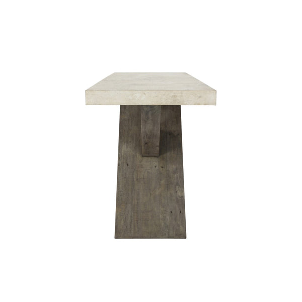 Classic Home Durant 72" Console Table with Rustic Antique White Finish and Distressed Brown Top for Elegance 51030949