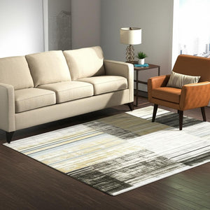 HomeRoots 8' Geometric Power Loom Runner Rug - Stylish Durable Design for High-Traffic Areas and Entryways 5' X 8' 510311