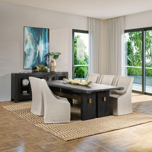 Classic Home Larson 96" Dining Table in Carbon Black - Rustic Reclaimed Pine, Modern Design for Stylish Spaces 51031246