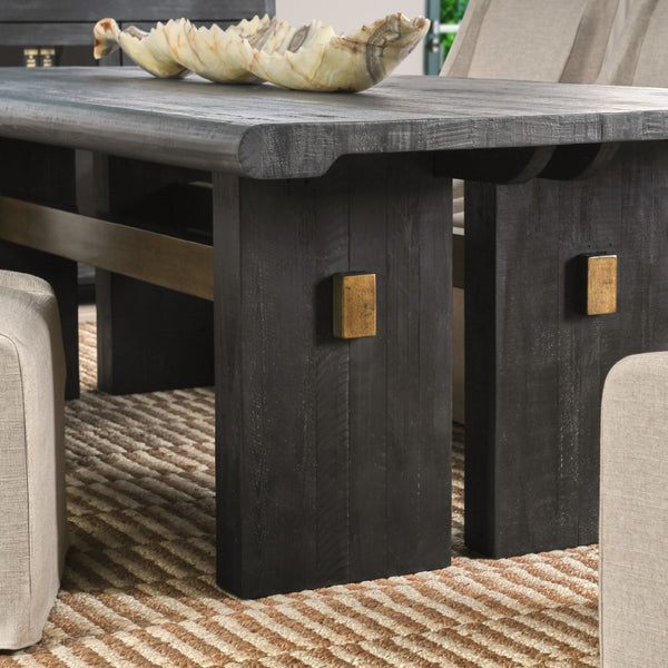 Classic Home Larson 96" Dining Table in Carbon Black - Rustic Reclaimed Pine, Modern Design for Stylish Spaces 51031246