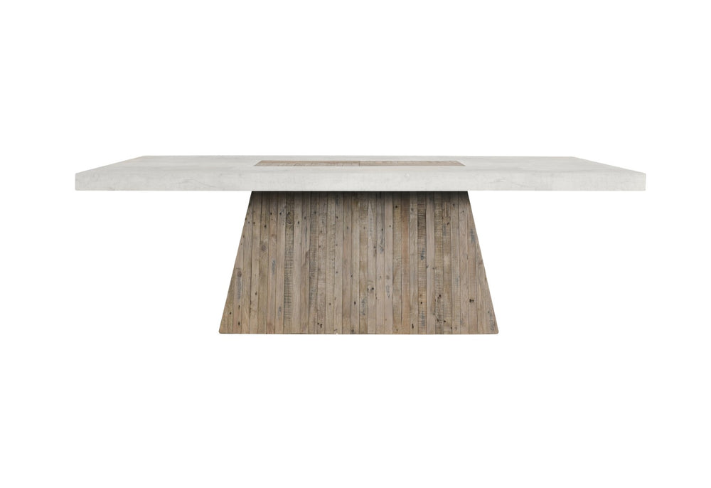 Classic Home Grange 94" Dining Table with Natural Wood Finish and Antique White Base for Farmhouse Charm 51031288
