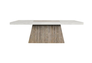 Classic Home Grange 94" Dining Table with Natural Wood Finish and Antique White Base for Farmhouse Charm 51031288