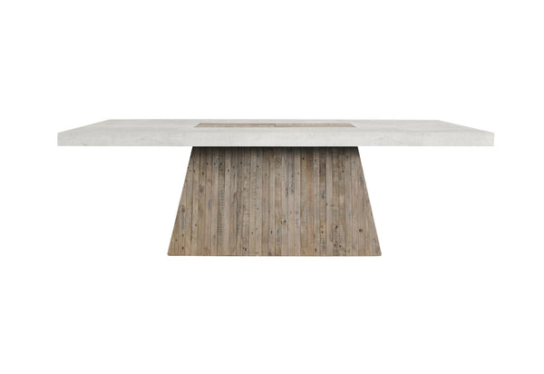 Classic Home Grange 94" Dining Table with Natural Wood Finish and Antique White Base for Farmhouse Charm 51031288
