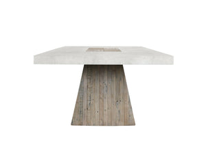 Classic Home Grange 94" Dining Table with Natural Wood Finish and Antique White Base for Farmhouse Charm 51031288