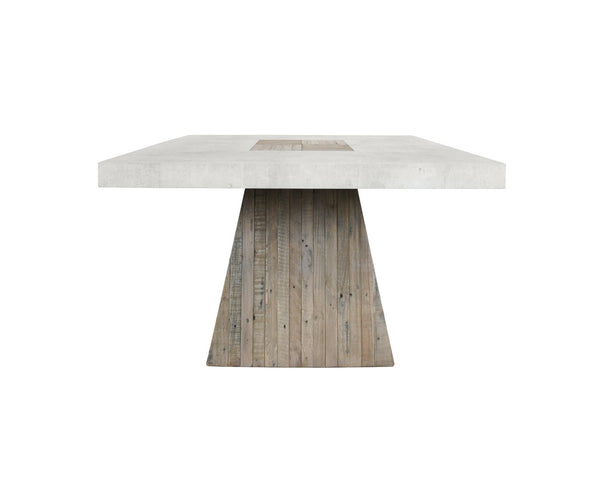Classic Home Grange 94" Dining Table with Natural Wood Finish and Antique White Base for Farmhouse Charm 51031288