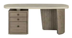 Classic Home Angus Desk Rustic Antique White and Gray Finish, Durable Laminate with Reclaimed Pine Accents 51031336