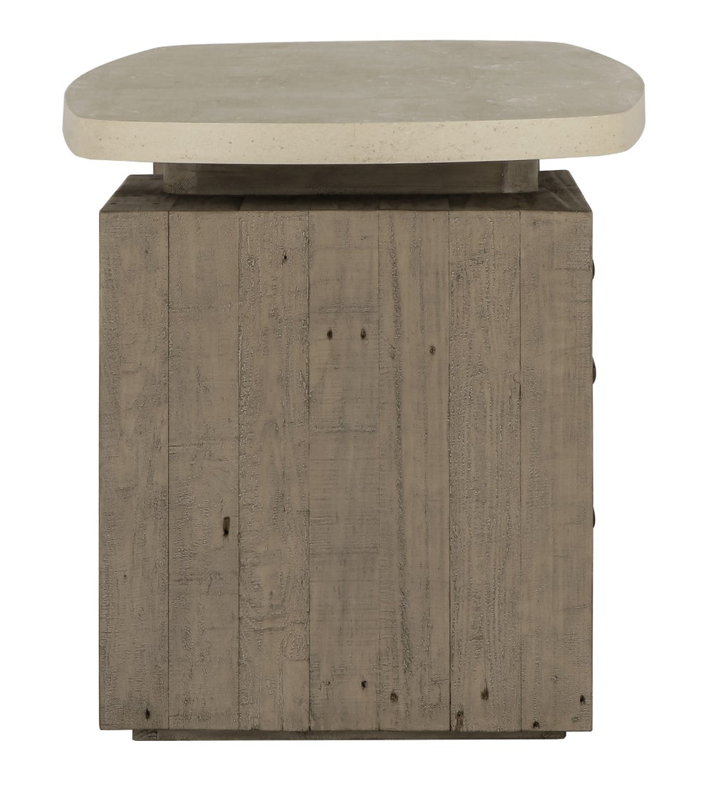 Classic Home Angus Desk Rustic Antique White and Gray Finish, Durable Laminate with Reclaimed Pine Accents 51031336