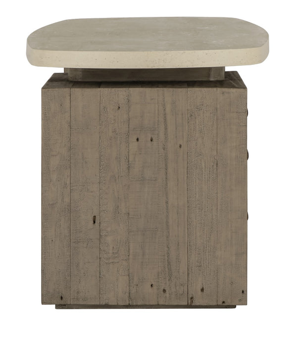 Classic Home Angus Desk Rustic Antique White and Gray Finish, Durable Laminate with Reclaimed Pine Accents 51031336