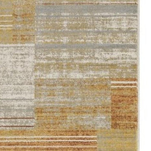 HomeRoots 8' Geometric Power Loom Runner Rug - Stylish Durable Design for High-Traffic Areas and Entryways Rust/ Gold 2'3" x 7'6" 510315