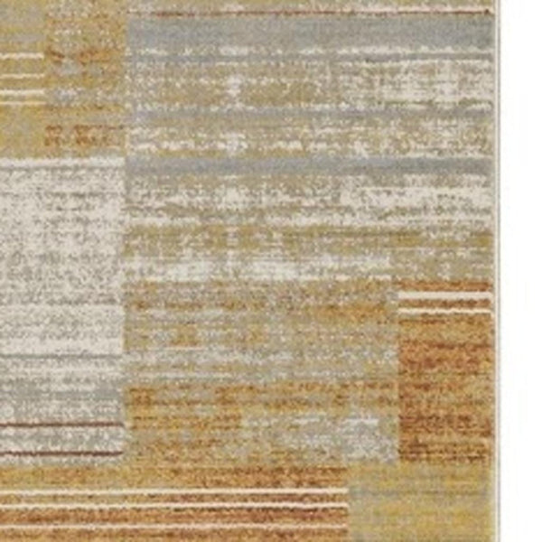 HomeRoots 8' Geometric Power Loom Runner Rug - Stylish Durable Design for High-Traffic Areas and Entryways Rust/ Gold 2'3" x 7'6" 510315