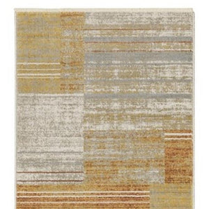 HomeRoots 8' Geometric Power Loom Runner Rug - Stylish Durable Design for High-Traffic Areas and Entryways Rust/ Gold 2'3" x 7'6" 510315