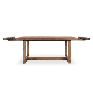 Classic Home Lyra Extendable Dining Table in Smoke Brown - Rustic Elegance, Eco-Friendly Design, Seats Up to 10 51031642