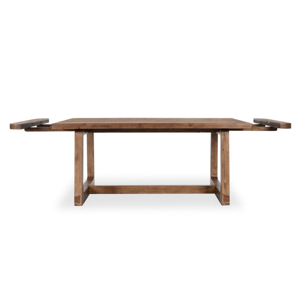 Classic Home Lyra Extendable Dining Table in Smoke Brown - Rustic Elegance, Eco-Friendly Design, Seats Up to 10 51031642