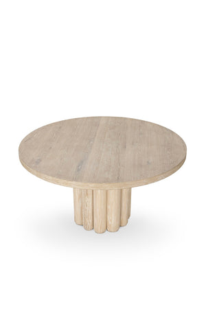 Classic Home Tiber 55" Round Dining Table - Cream-Washed Oak Veneer for Modern Coastal Homes and Gatherings 51031713