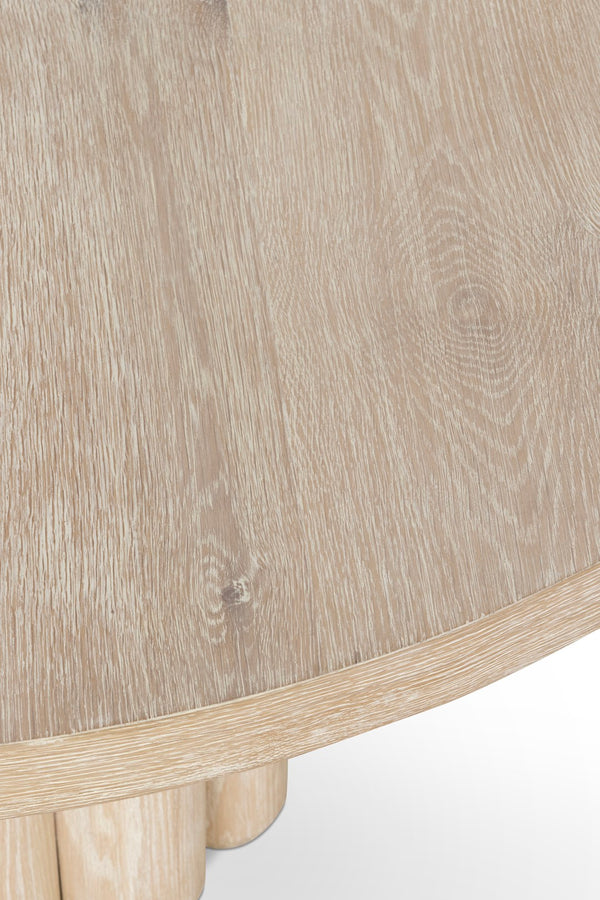 Classic Home Tiber 55" Round Dining Table - Cream-Washed Oak Veneer for Modern Coastal Homes and Gatherings 51031713
