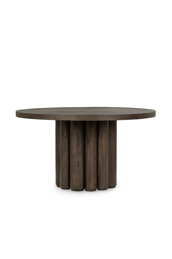 Classic Home Tiber 55" Round Dining Table in Toasted Brown - Modern Oak Veneer for Stylish, Durable Experience 51031734