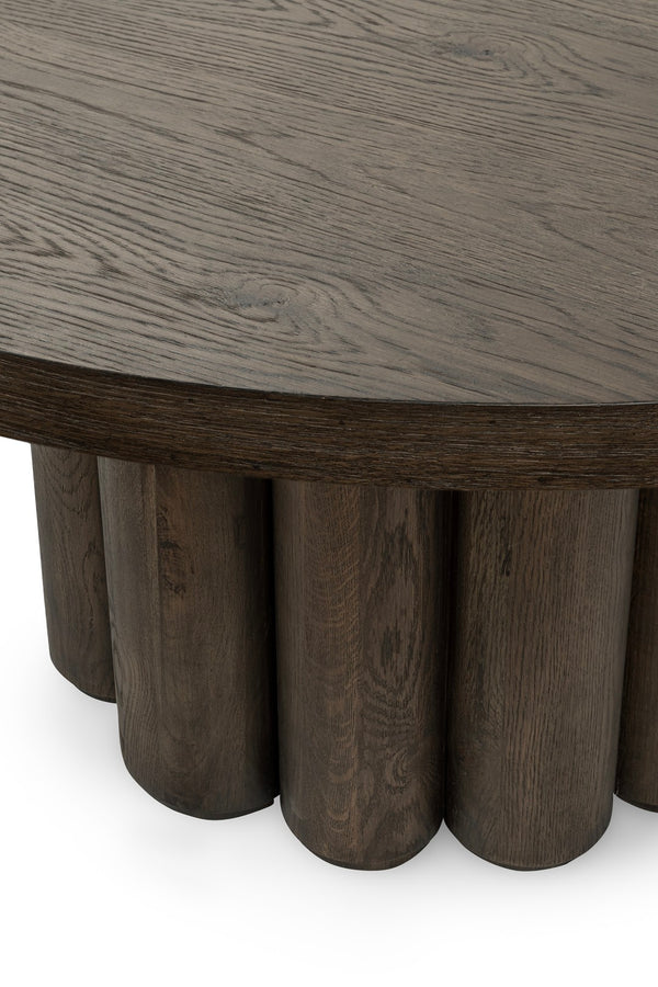 Classic Home Tiber 55" Round Dining Table in Toasted Brown - Modern Oak Veneer for Stylish, Durable Experience 51031734