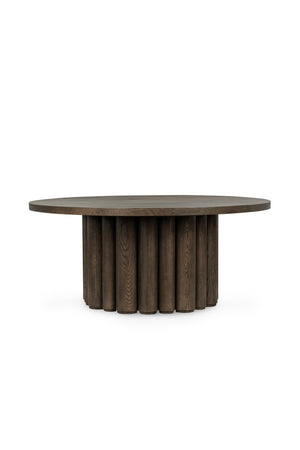 Classic Home Tiber 70" Round Dining Table - Toasted Brown Oak Veneer, Stylish Design for Modern and Classic Spaces 51031735