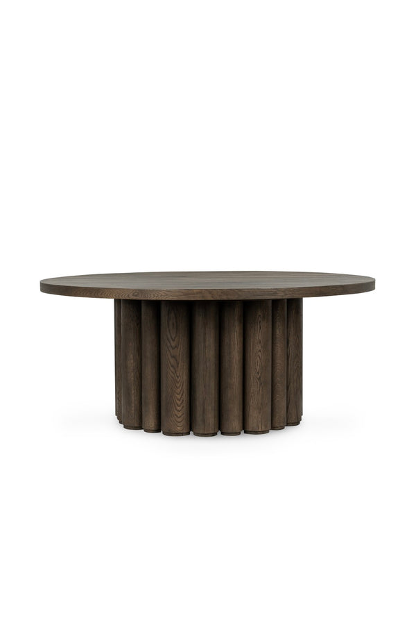 Classic Home Tiber 70" Round Dining Table - Toasted Brown Oak Veneer, Stylish Design for Modern and Classic Spaces 51031735