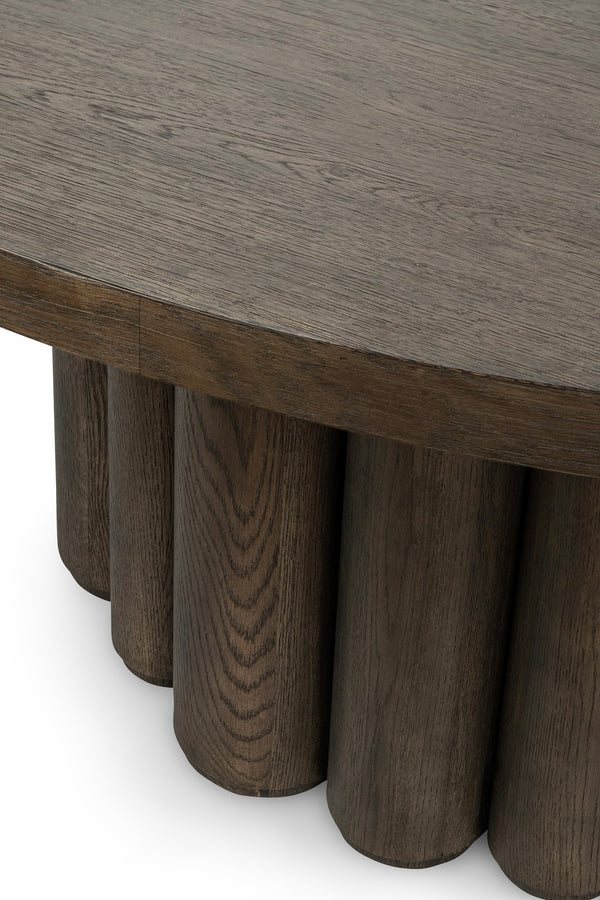 Classic Home Tiber 70" Round Dining Table - Toasted Brown Oak Veneer, Stylish Design for Modern and Classic Spaces 51031735