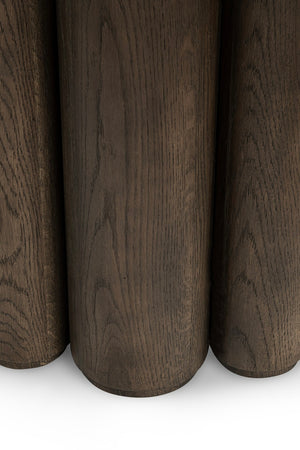 Classic Home Tiber 70" Round Dining Table - Toasted Brown Oak Veneer, Stylish Design for Modern and Classic Spaces 51031735