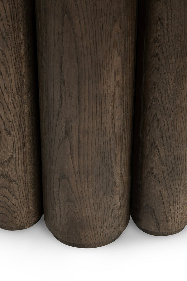Classic Home Tiber 70" Round Dining Table - Toasted Brown Oak Veneer, Stylish Design for Modern and Classic Spaces 51031735
