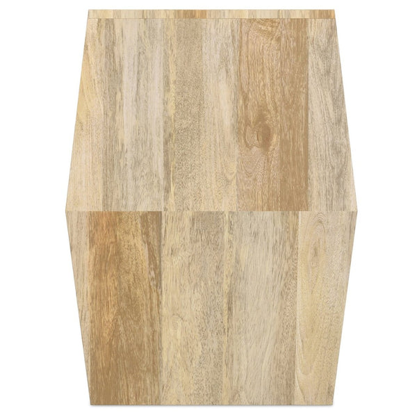 English Elm Terry Solid Mango Wood Side Table Compact Accent for Bedroom Living Room Rustic Charm Natural B136P420278