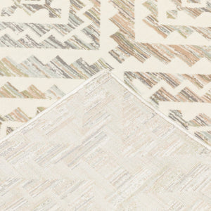 HomeRoots 10' Softly Hued Geometric Area Rug - Stain Resistant, Durable Design for Modern Living Spaces 2'3" x 7'6" 510356