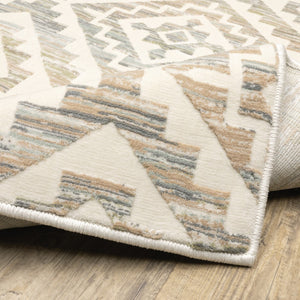 HomeRoots 10' Softly Hued Geometric Area Rug - Stain Resistant, Durable Design for Modern Living Spaces 2'3" x 7'6" 510356