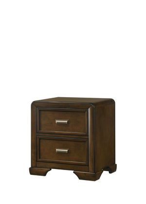 English Elm Contemporary Dark Brown 2-Drawer Nightstand 23.6x16.6x26" Wooden Bedside Table with Storage and Simple Assembly B011P221270