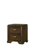 English Elm Contemporary Style 1 Piece 2-Drawer Nightstand Dark Brown Finish Wooden Home Bedroom Furniture