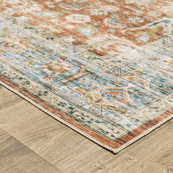 HomeRoots 4' Blue and Ivory Oriental Area Rug - Timeless Elegance with Non-Skid Backing for Busy Homes 4' X 6' 510378