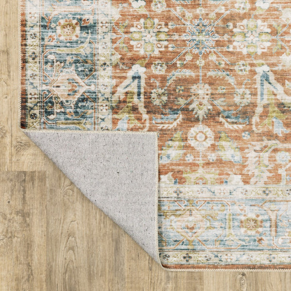 HomeRoots 4' Blue and Ivory Oriental Area Rug - Timeless Elegance with Non-Skid Backing for Busy Homes 4' X 6' 510378