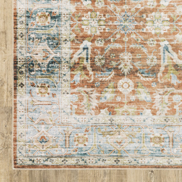 HomeRoots 4' Blue and Ivory Oriental Area Rug - Timeless Elegance with Non-Skid Backing for Busy Homes 4' X 6' 510378