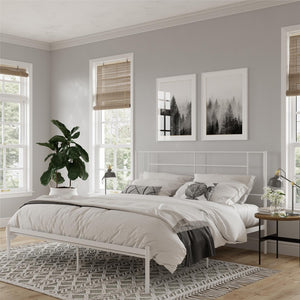 English Elm Praxis Metal Platform Bed Minimalist Steel Frame with Under Bed Storage Space B2733P444612