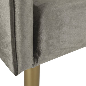 English Elm Christopher Knight Home® - DINING Arm Chair with Velvet Button Tufting, Modern Glam Tub Seat and Gold-Accent Iron Legs Grey 70727.00GRY