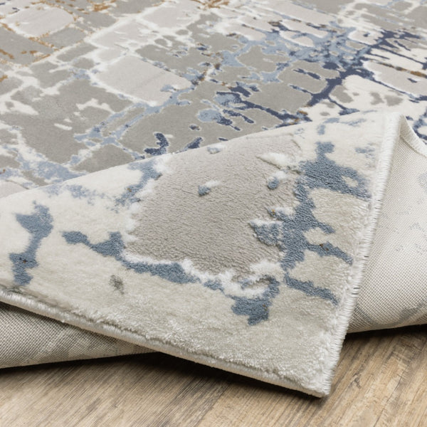 HomeRoots 2' Abstract Power Loom Runner Rug - Stain Resistant, Durable, Modern Design for High-Traffic Areas 8' X 11' 510415